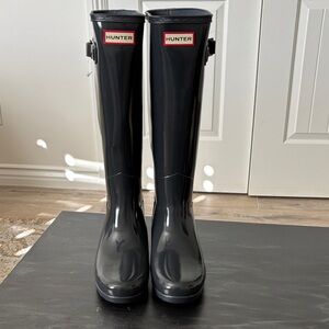 Hunter Glossy Black Rain Boots